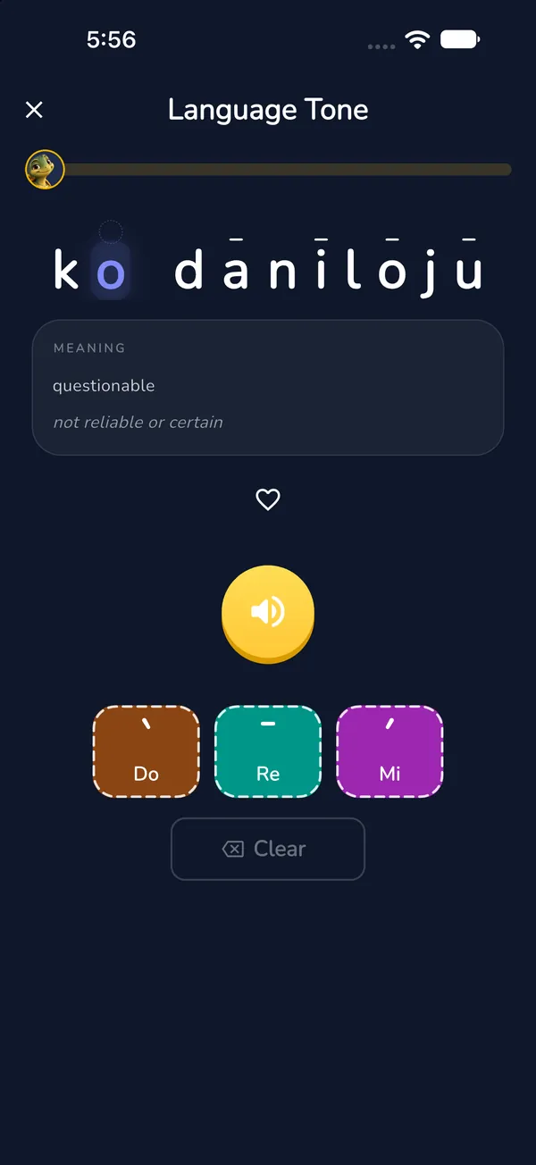 Tone practice game